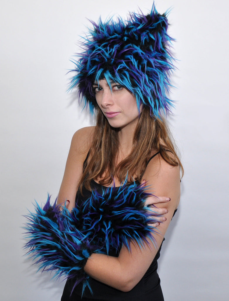 BLUE BLACK PURPLE MITTS