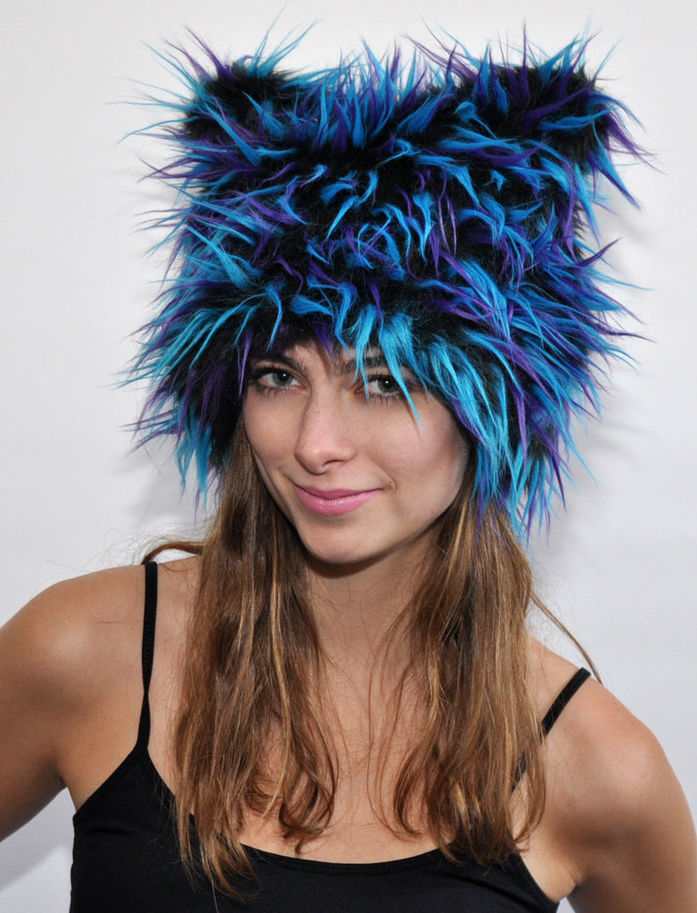 BLUE BLACK PURPLE "Ears" Hat