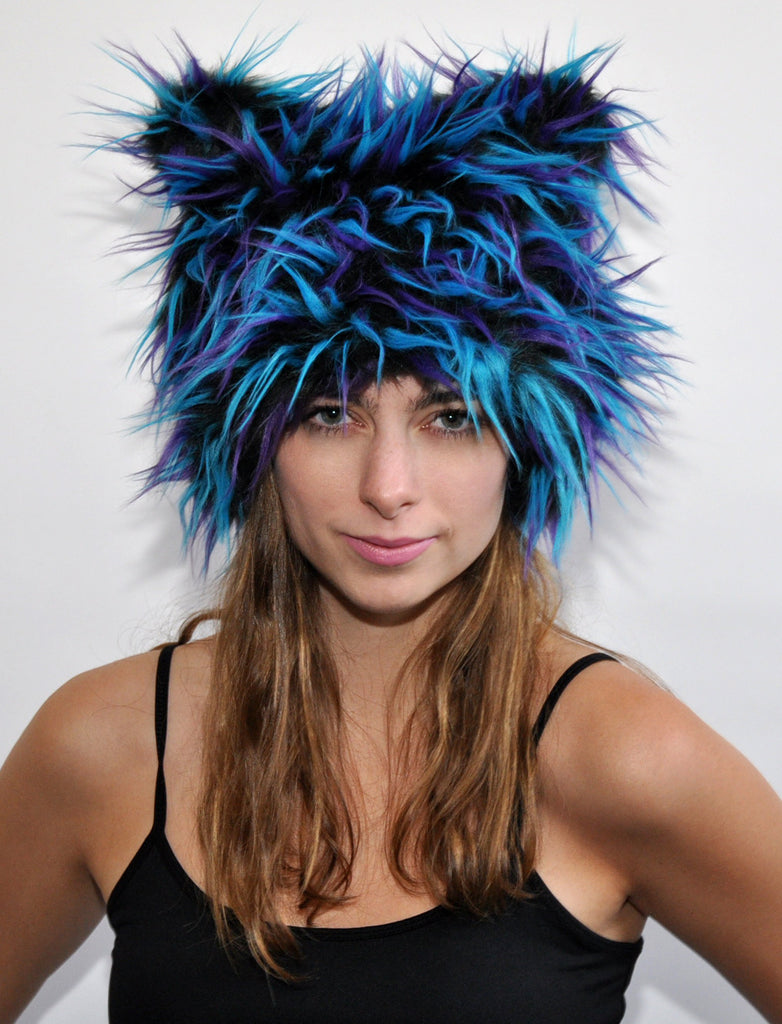 BLUE BLACK PURPLE "Ears" Hat