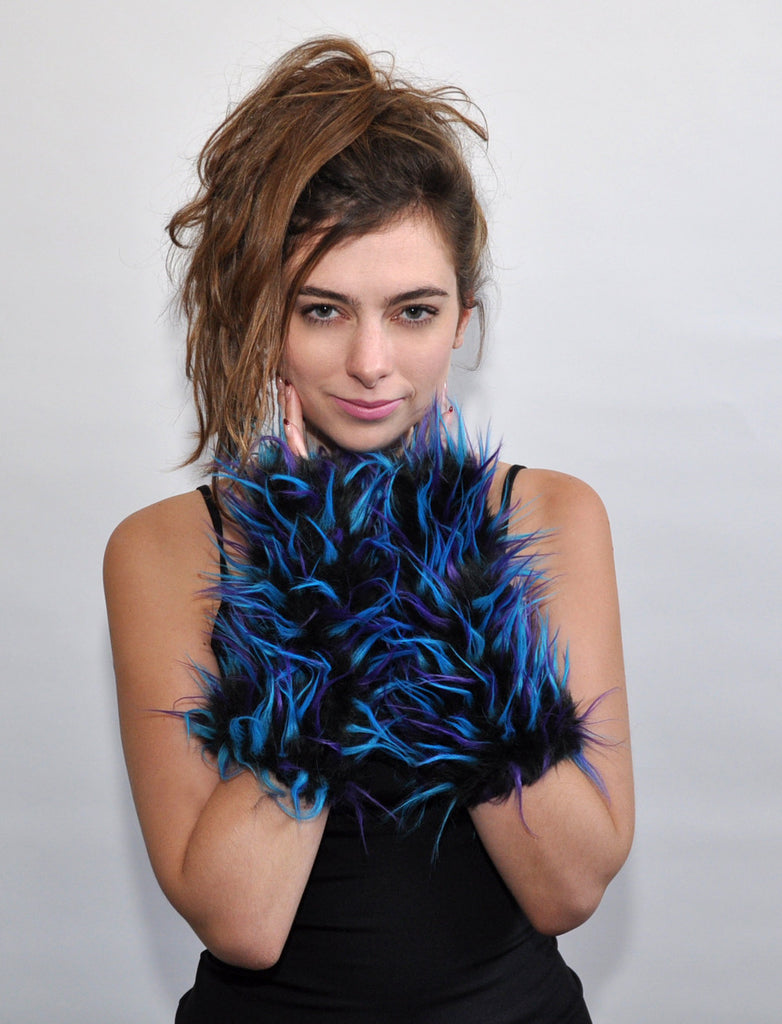 BLUE BLACK PURPLE MITTS