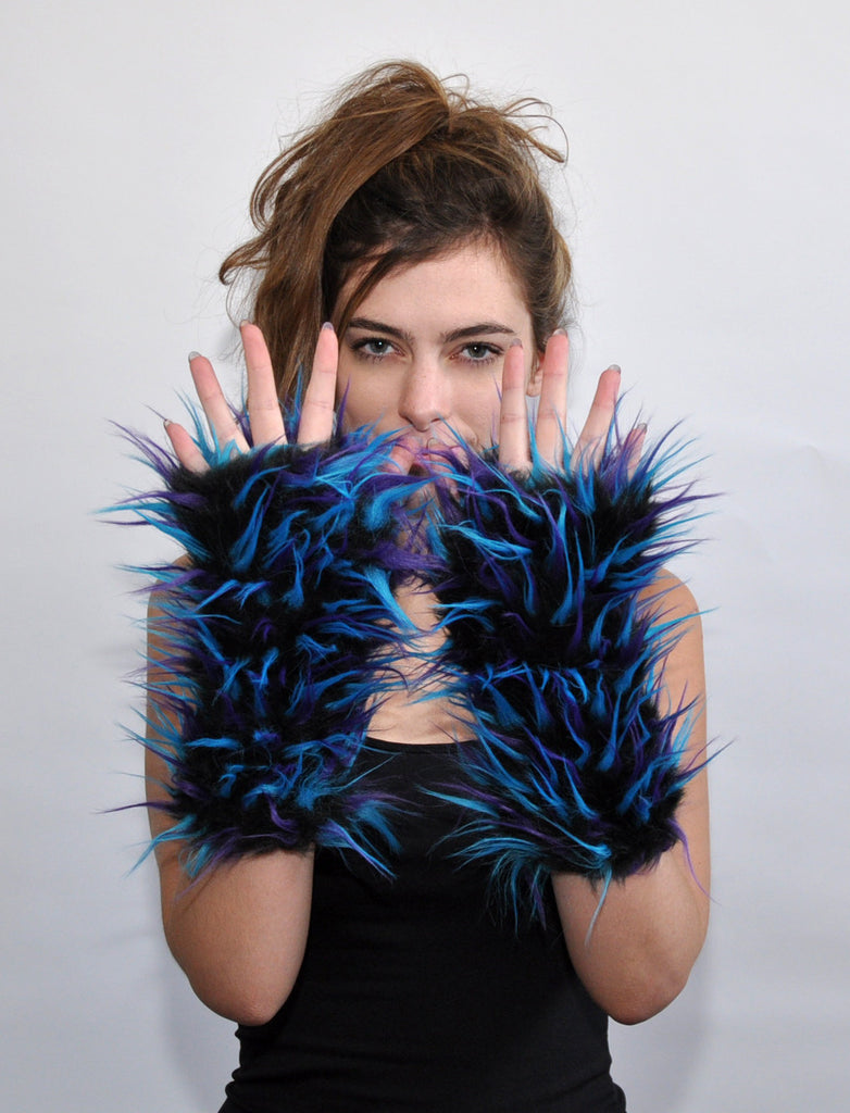 BLUE BLACK PURPLE MITTS