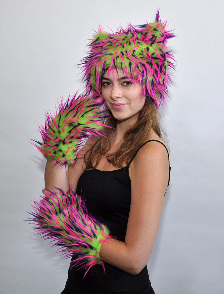 GREEN PINK PURPLE MITTS