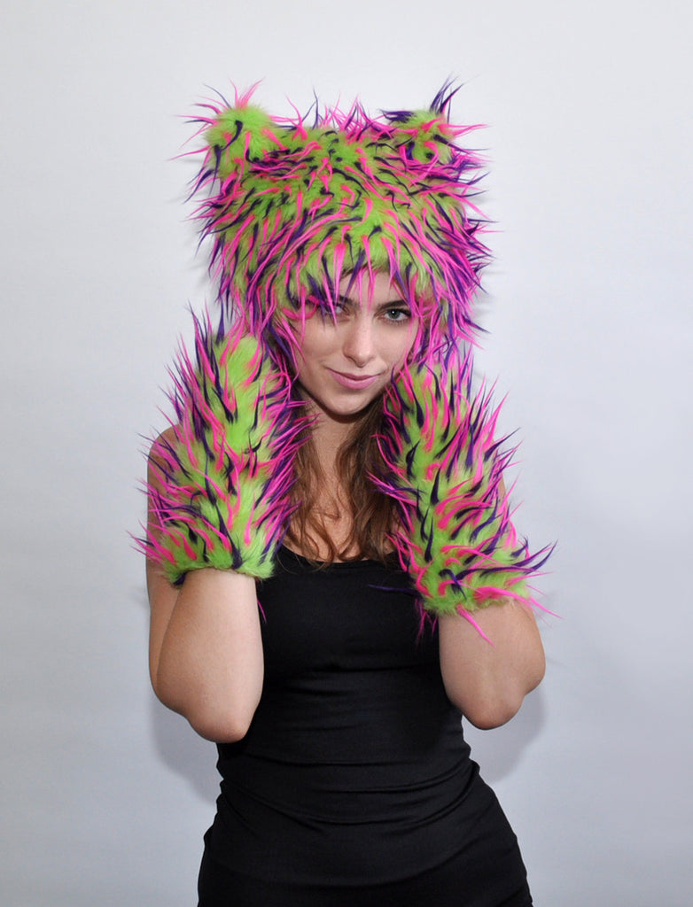 GREEN PINK PURPLE MITTS