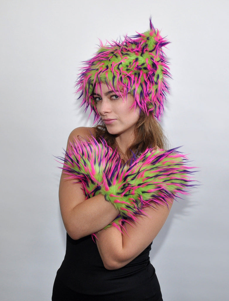 GREEN PINK PURPLE MITTS