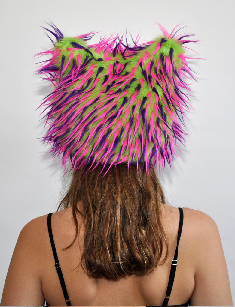 GREEN PINK PURPLE "Ears" Hat