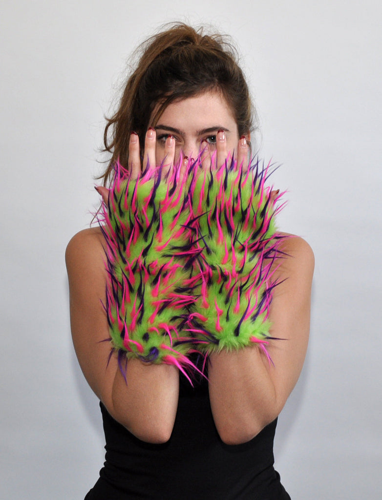 GREEN PINK PURPLE MITTS