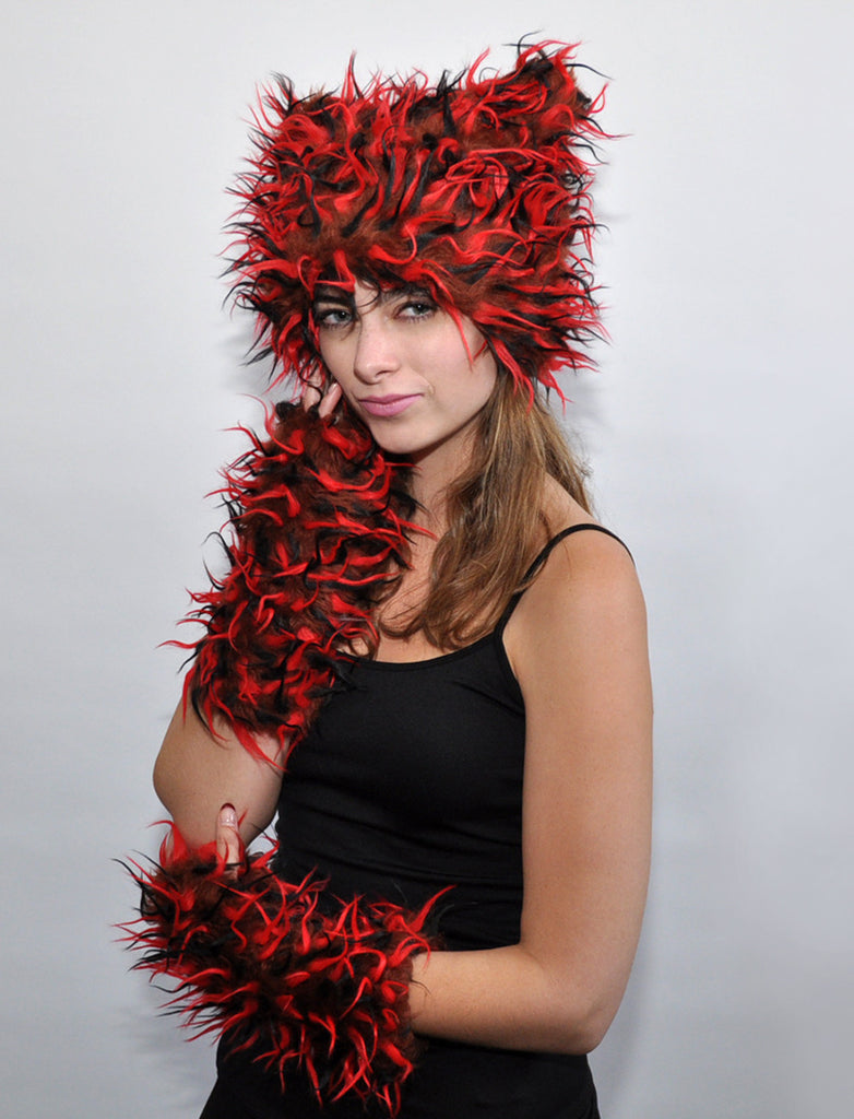 RED BLACK BROWN MITTS