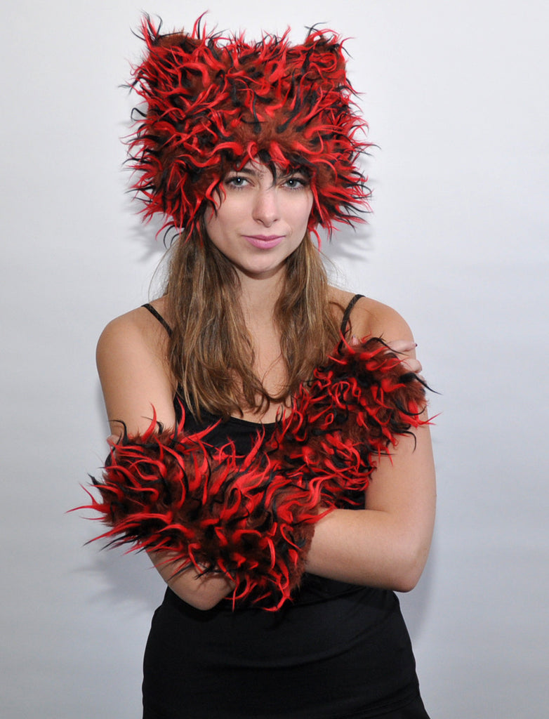 RED BLACK BROWN MITTS