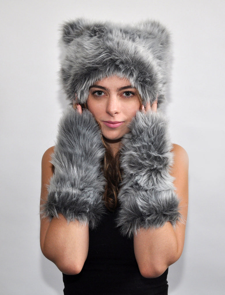SILVER FOX MITTS