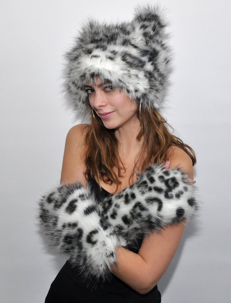 SNOW LEOPARD MITTS
