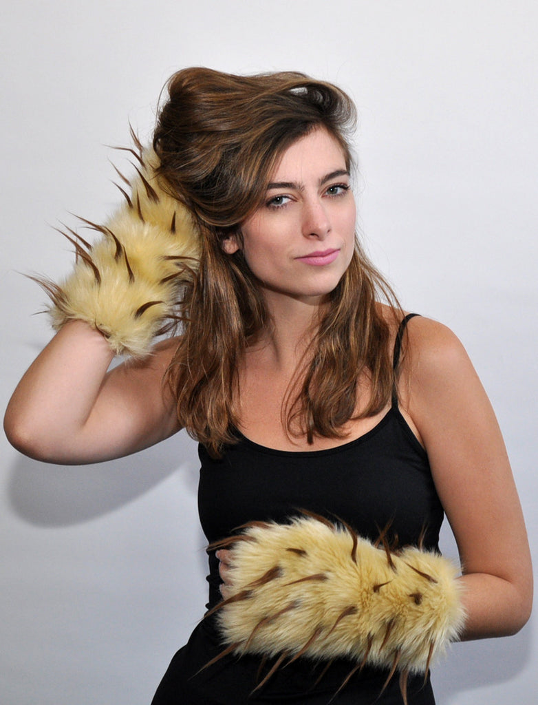 TIPSY BROWN ON TAN MITTS