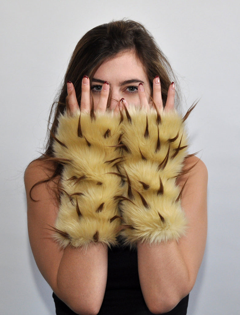 TIPSY BROWN ON TAN MITTS