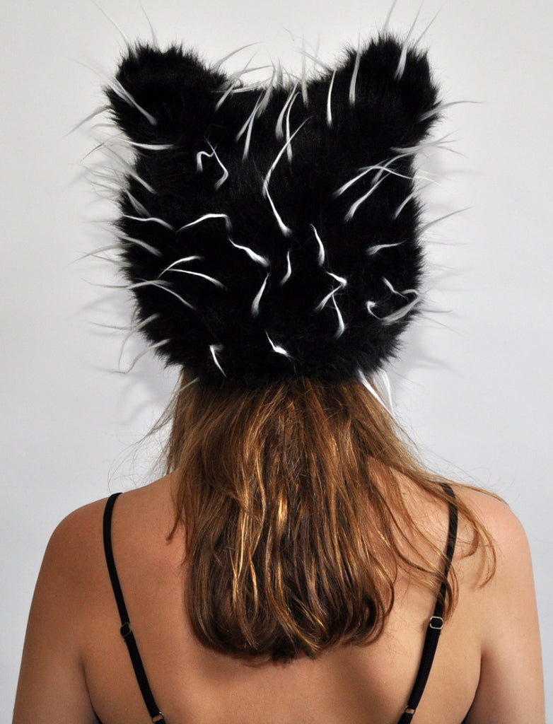 TIPSY WHITE ON BLACK "Ears" Hat