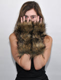 BROWN WOLF MITTS