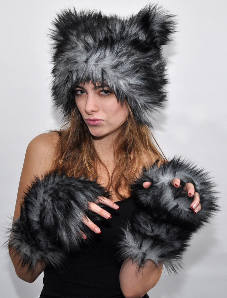 GRAY WOLF MITTS