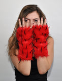 TIPSY BLACK ON RED MITTS