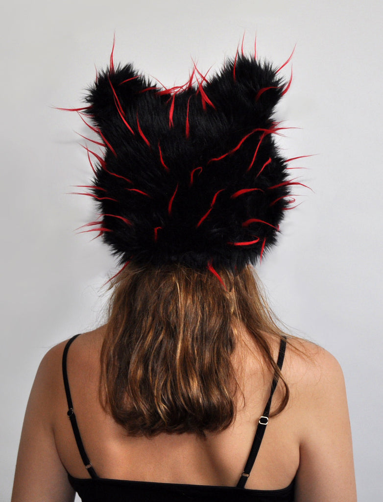 TIPSY RED ON BLACK "Ears" Hat